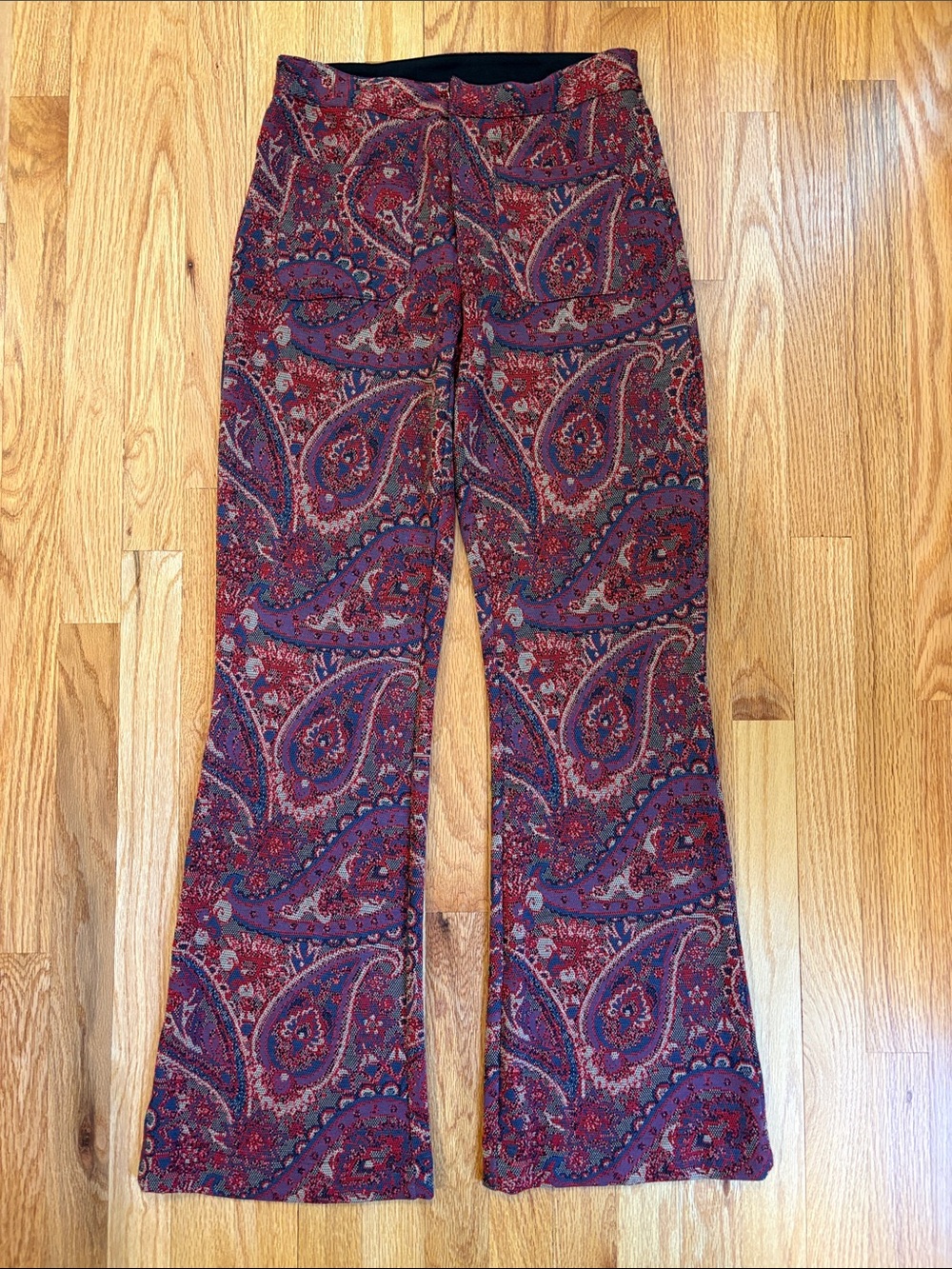 Free People Paisley Flare Pants Red & Purple